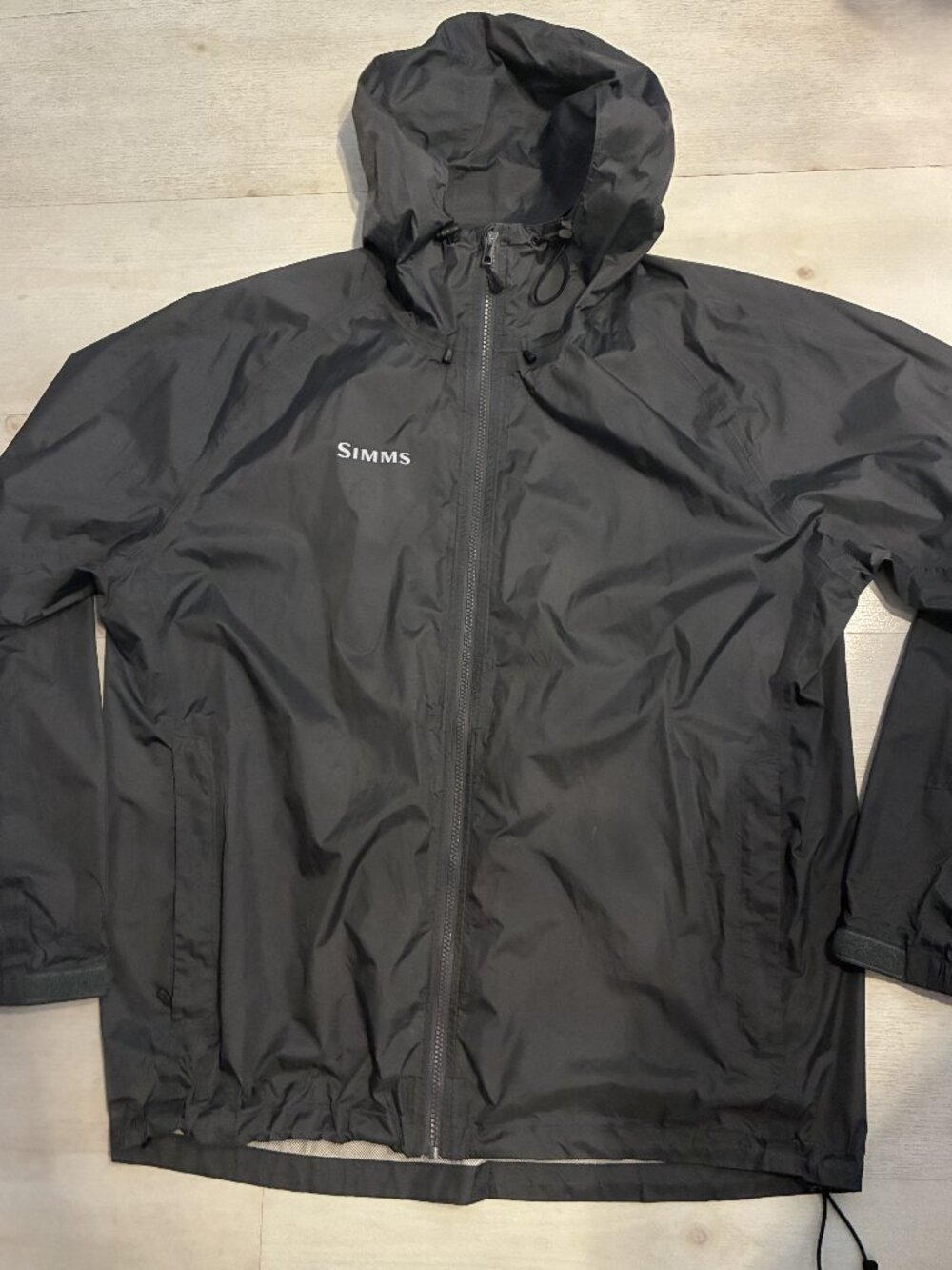 Simms Men's Waypoints Waterproof Packable Rain Jacket Anvil Black Size Large